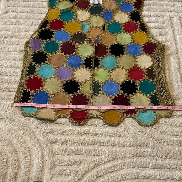 Vintage Multicolor Patchwork Crochet Vest - Picture 10 of 10